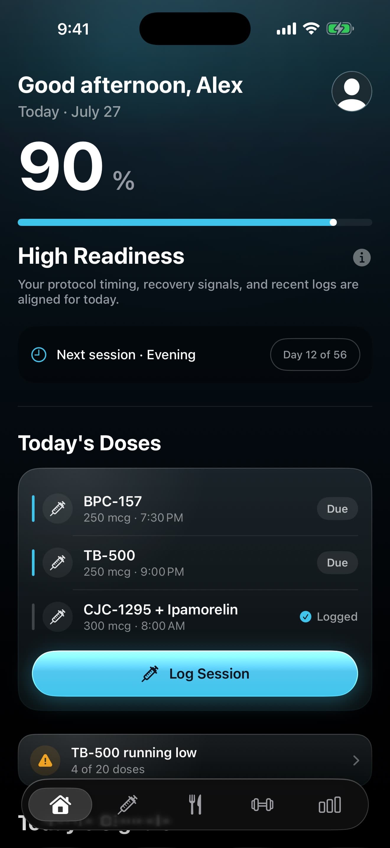 Agonist Today screen